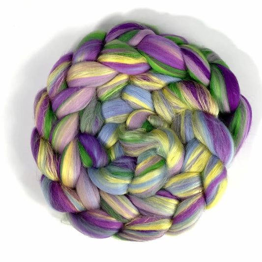 Braided colorful fiber art