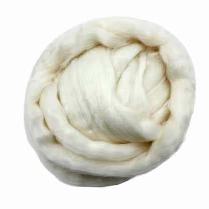 Paradise Fibers Pearly Polwarth - 50/50 Precious Pearl Infused Cellulose and Polwarth Top Micro Blend