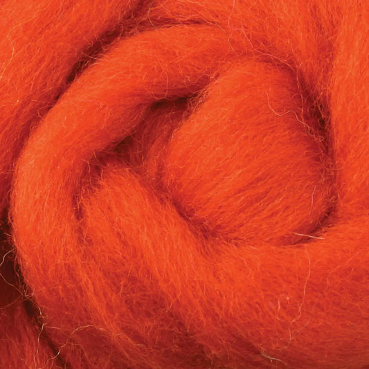 Ashford Solid Colored Corriedale Sliver - Pumpkin Pie