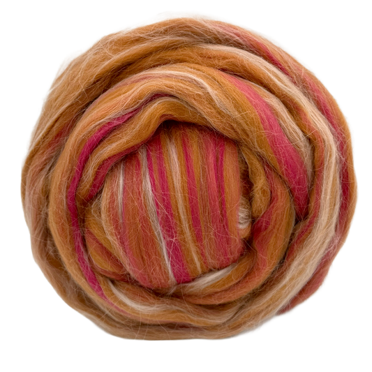 Raspberry Scone Fiber Blend - 80/20 Extrafine Merino & Mohair Top