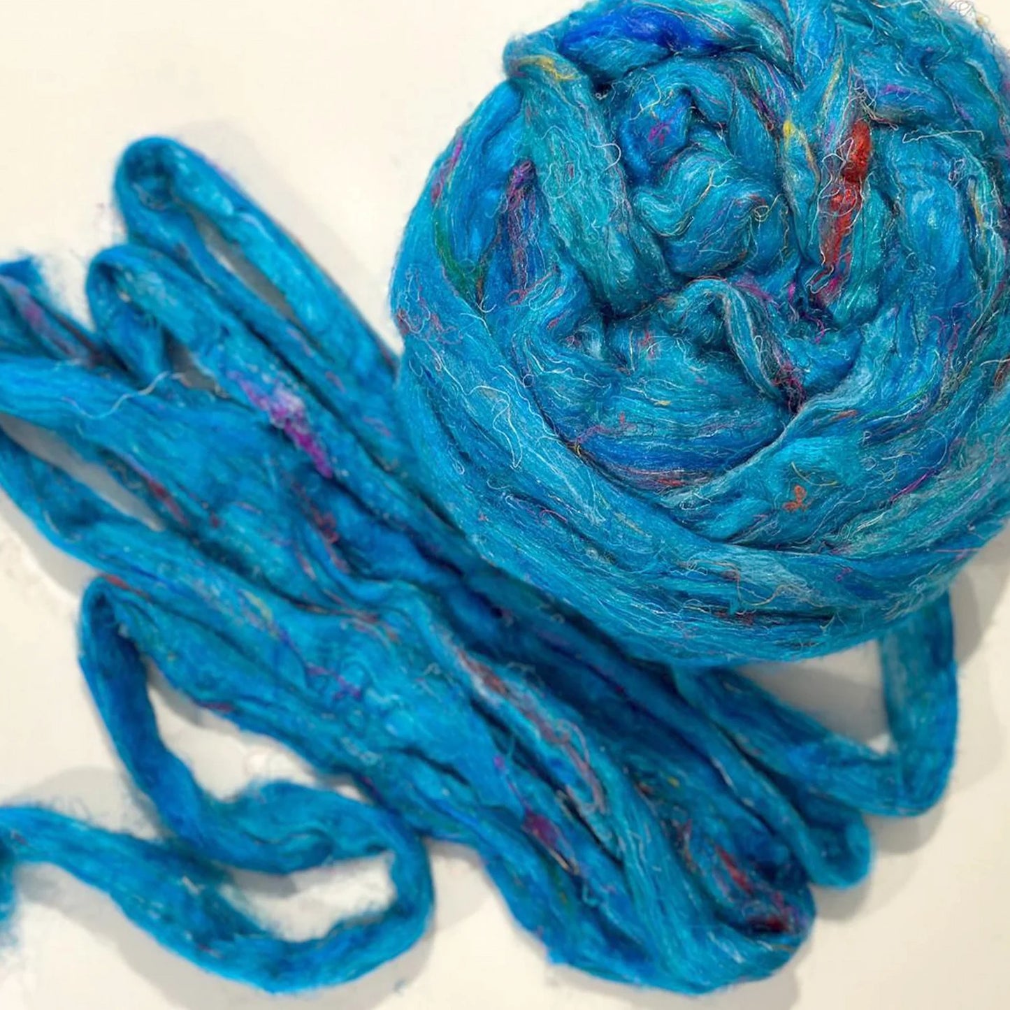 Recycled Sari Silk Top - Lagoon