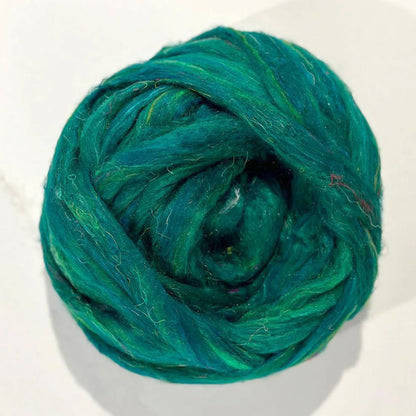 Recycled Sari Silk Top - Rainforest