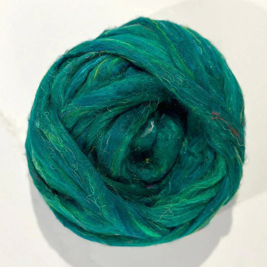 Recycled Sari Silk Top - Rainforest