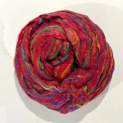 Recycled Sari Silk Top - Salsa