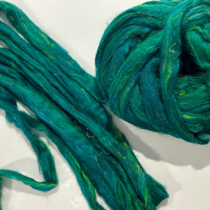 Recycled Sari Silk Top - Rainforest
