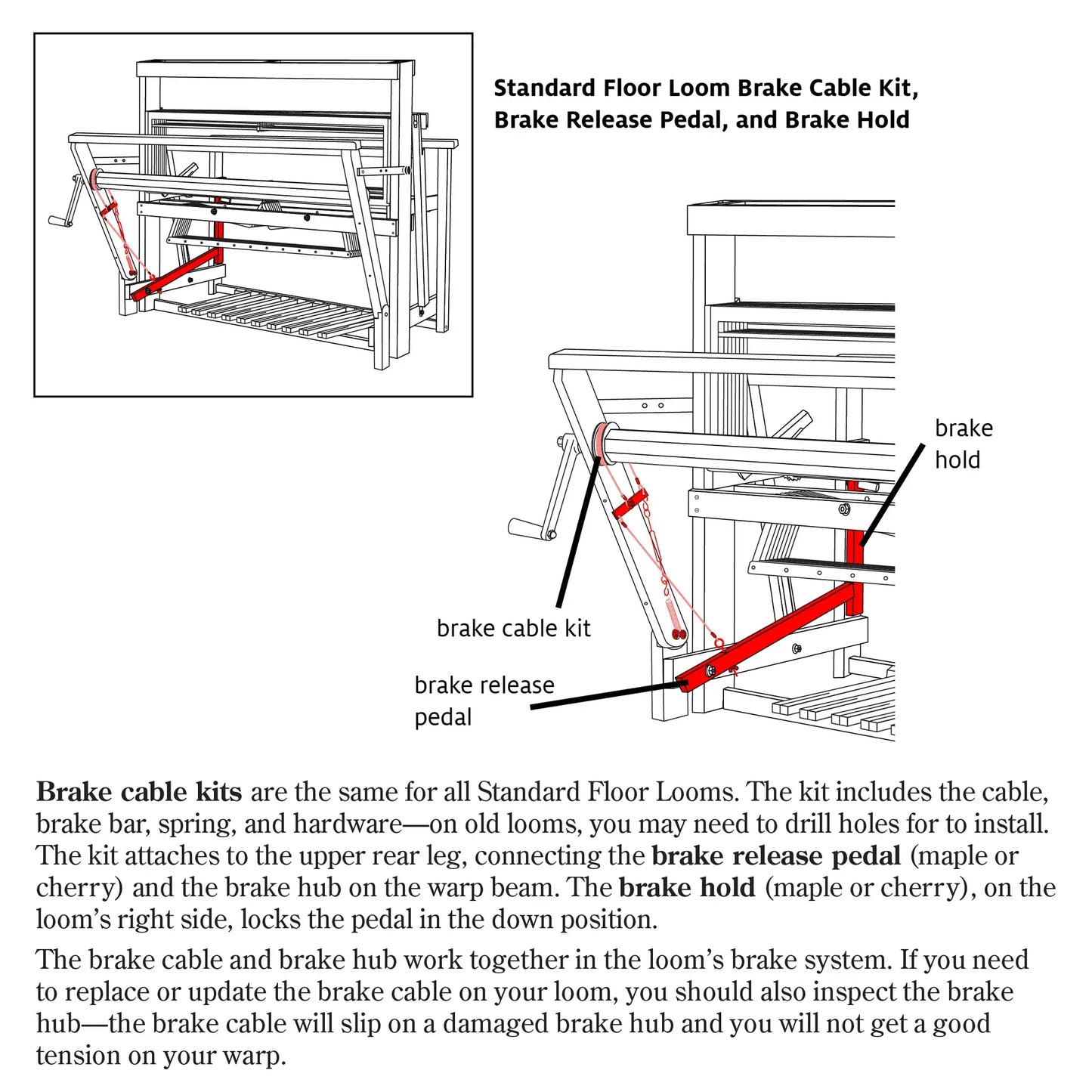 Schacht Floor Loom Break Cable Kit