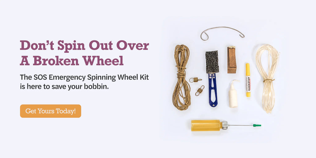 Don't Spin Out Over A Broken Wheel. The SOS Emergency Spinning Wheel Kit Is Here To Save Your Bobbin. Get Yours Today!