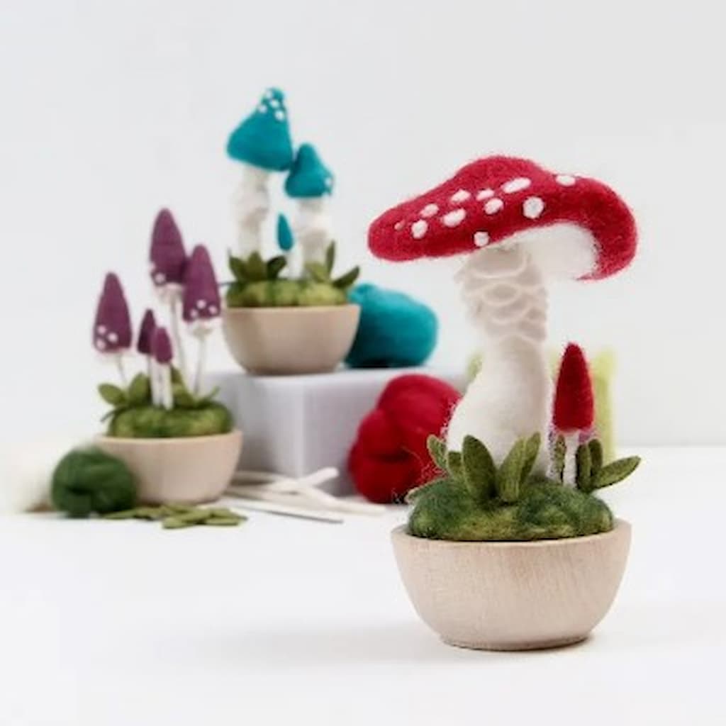 Benzie Design Blue Roundhead Mushroom Needle Felting Kit