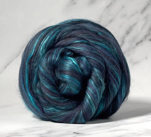 Paradise Fibers 80/20 Merino & Mulberry Silk Top – Luminous Lagoon