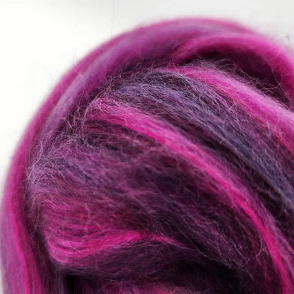 Paradise Fibers 80/20 Merino & Mulberry Silk Top – Royal Dahlia