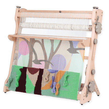 Rotating image of the Tapestry Loom to visualize all sides, including a folded up snapshot.
