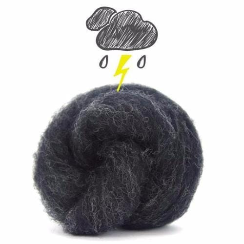 PF Carded Corriedale Five Days of Grey - Thunder