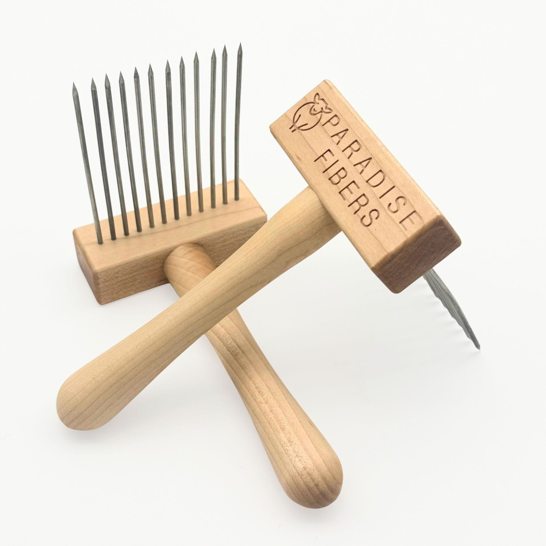 combing fiber with pet combs spinning daily Paradise Fibers Single Row Wool Combs