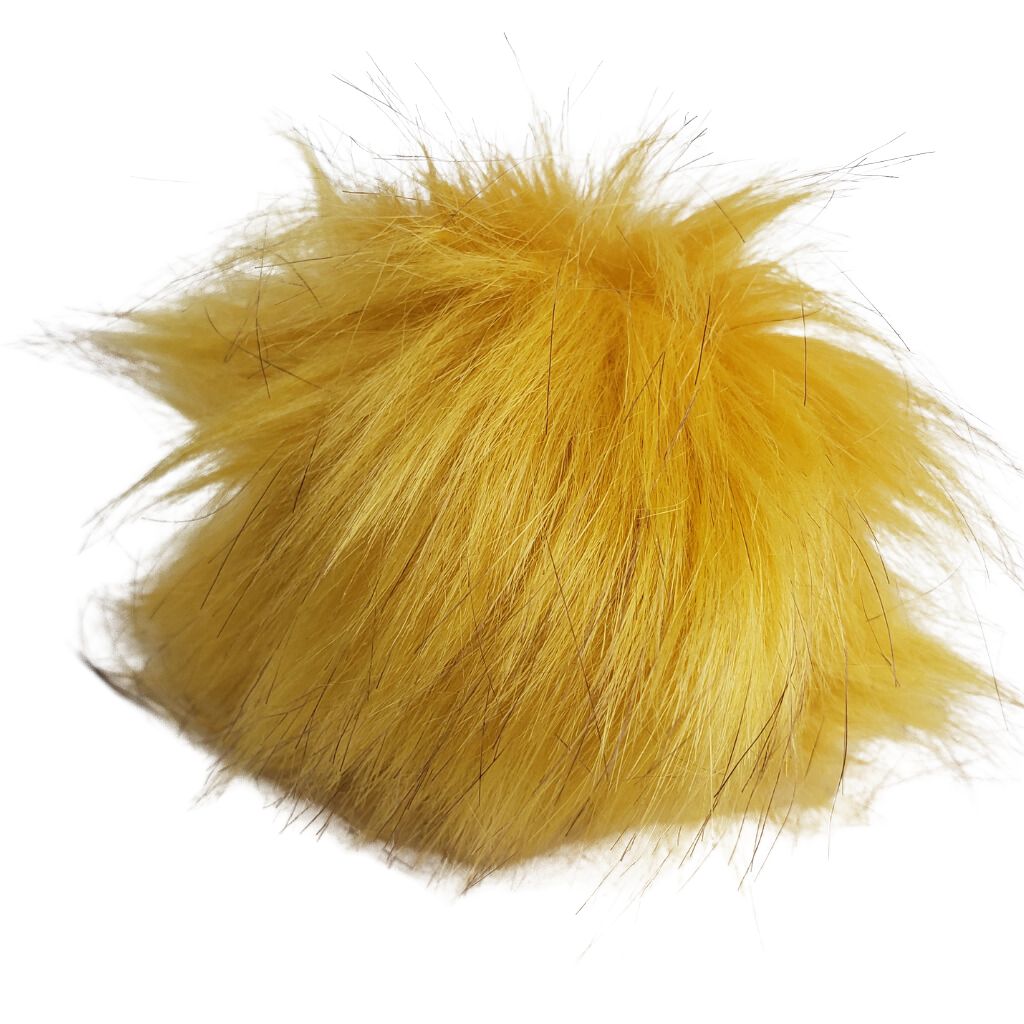6,5 Yellow fox pom pom for hat (from fox tail)
