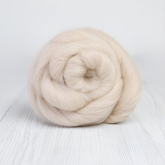 Superfine Natural Undyed Alpaca Top - Very Light Brown