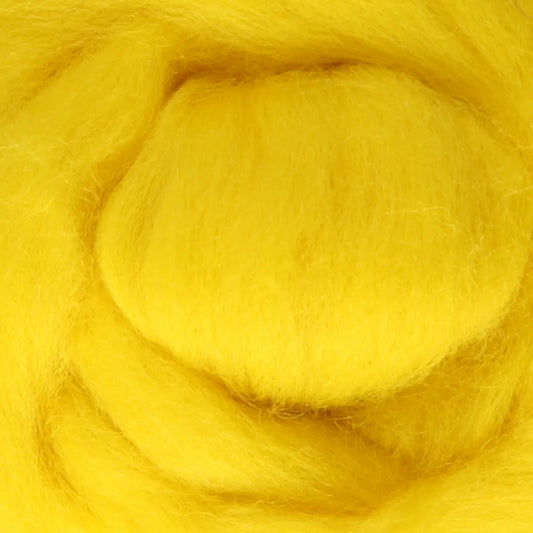 Ashford Solid Colored Corriedale Sliver - Yellow
