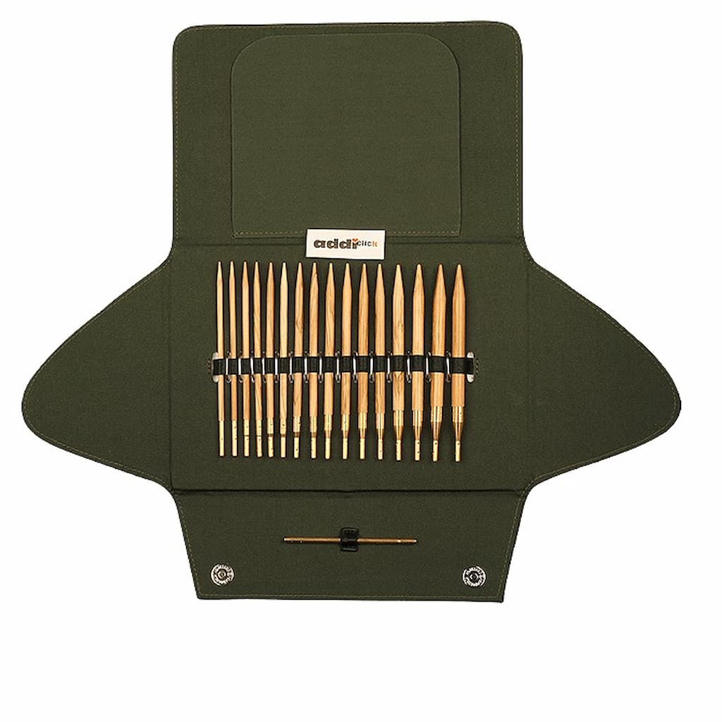 Addi Click Olive Wood Interchangeable Knitting Needle Set - Paradise Fibers