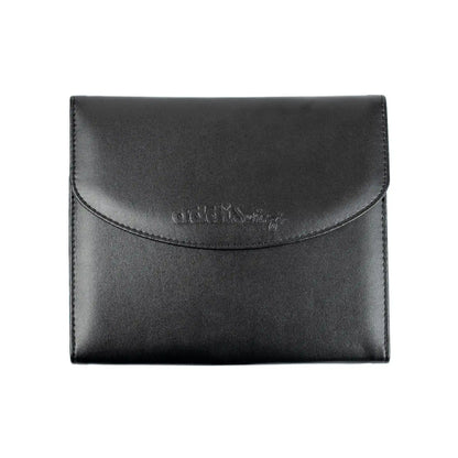 Addi Swing crochet hook case in black faux leather with magnetic snap closure