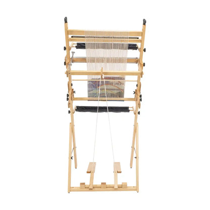 Arras loom on the Stand with the Treadle Kit, seen from the back