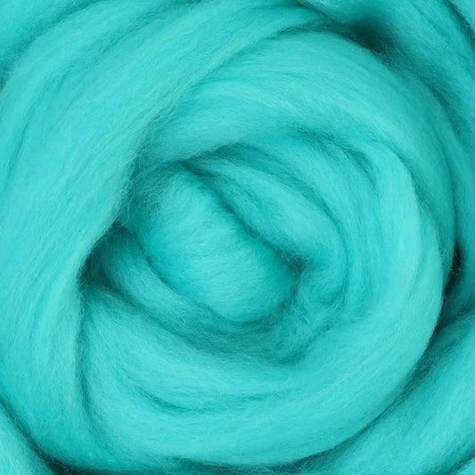Ashford Solid Colored Corriedale Sliver - Aqua