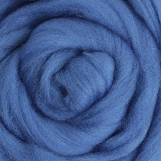 Ashford Solid Colored Corriedale Sliver - Classic Blue