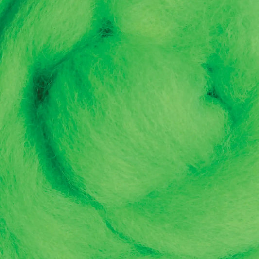 Ashford Solid Colored Corriedale Sliver - Fluro Lime