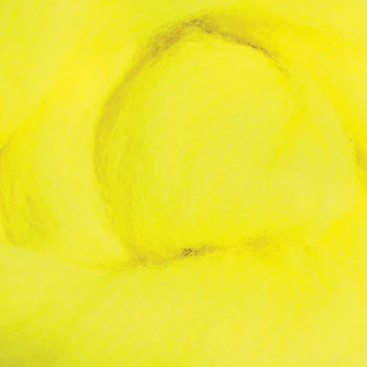 Ashford Solid Colored Corriedale Sliver - Fluro Yellow