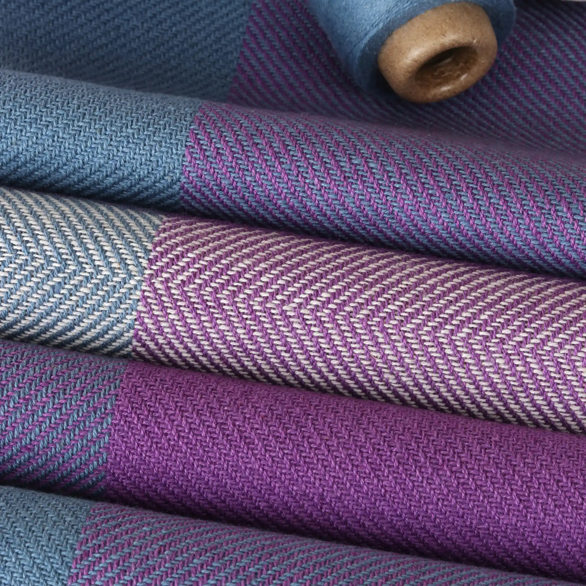 Close-up of herringbone twill woven in Ashford Cottolin