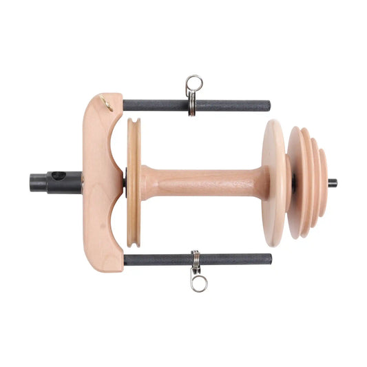 Ashford Sliding Hook Flyer, double drive, natural finish, with its bobbin