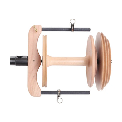 Ashford Sliding Hook Jumbo Flyer, double drive, natural finish, with its Jumbo Bobbin