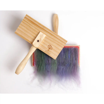 Ashford Small Hand Carders, with fibre, view 3