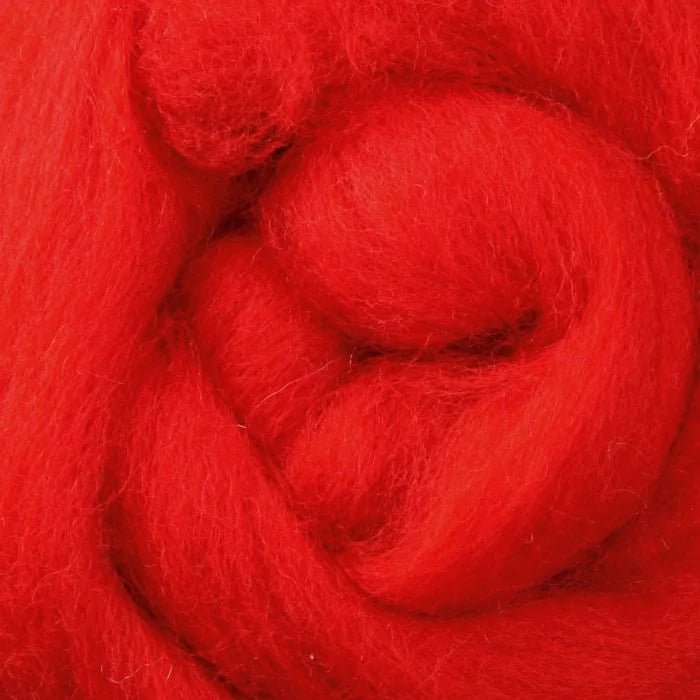 Ashford Solid Colored Corriedale Sliver - 2.2lb bag - Chilli Pepper - Paradise Fibers