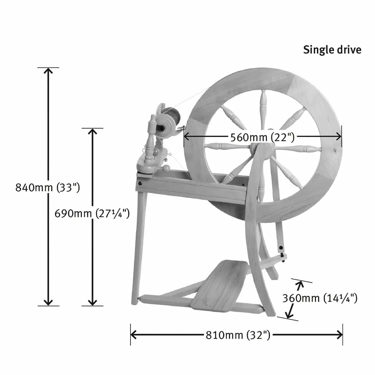 Ashford Traditional Spinning Wheel - Paradise Fibers