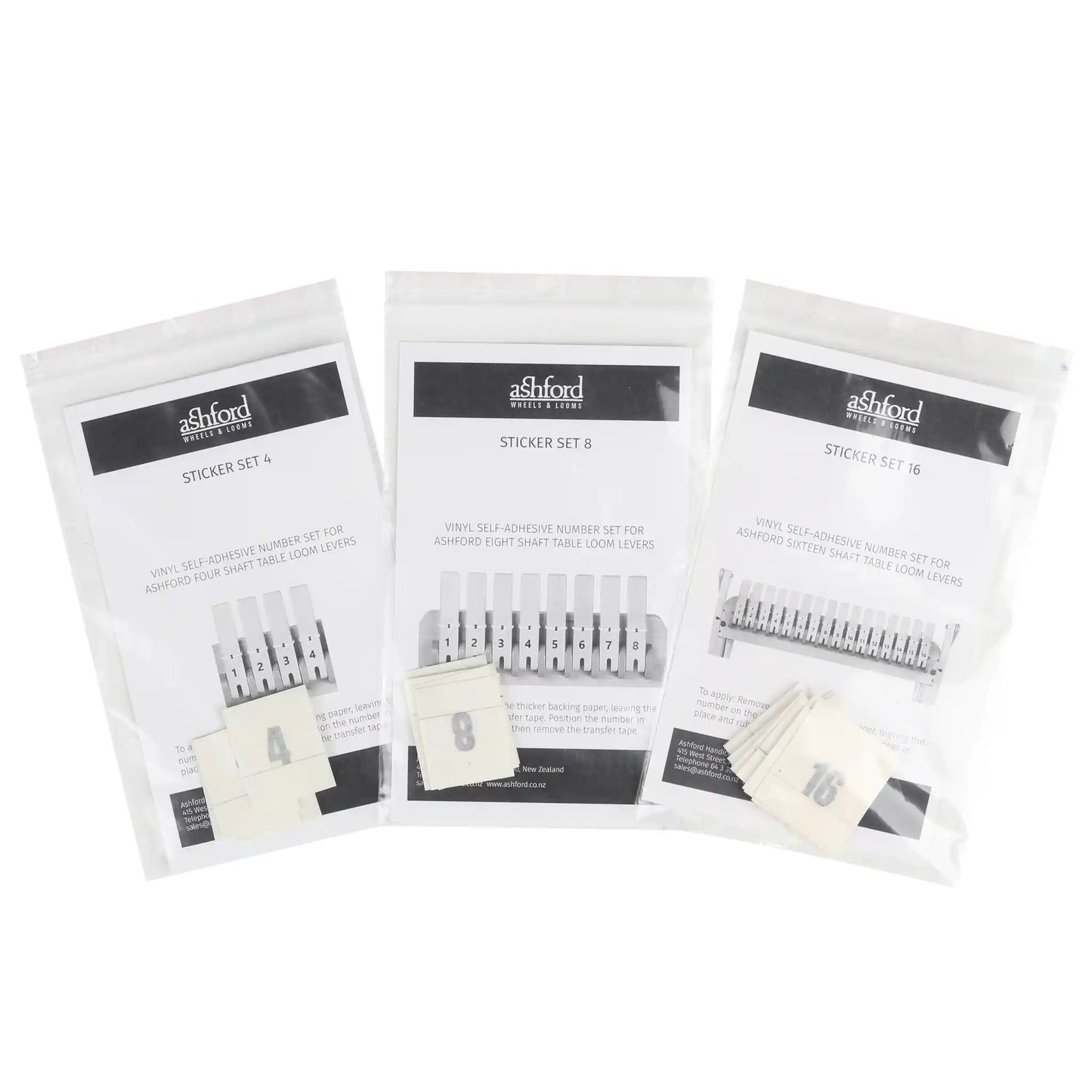 Ashford Weaving Lever Sticker Set