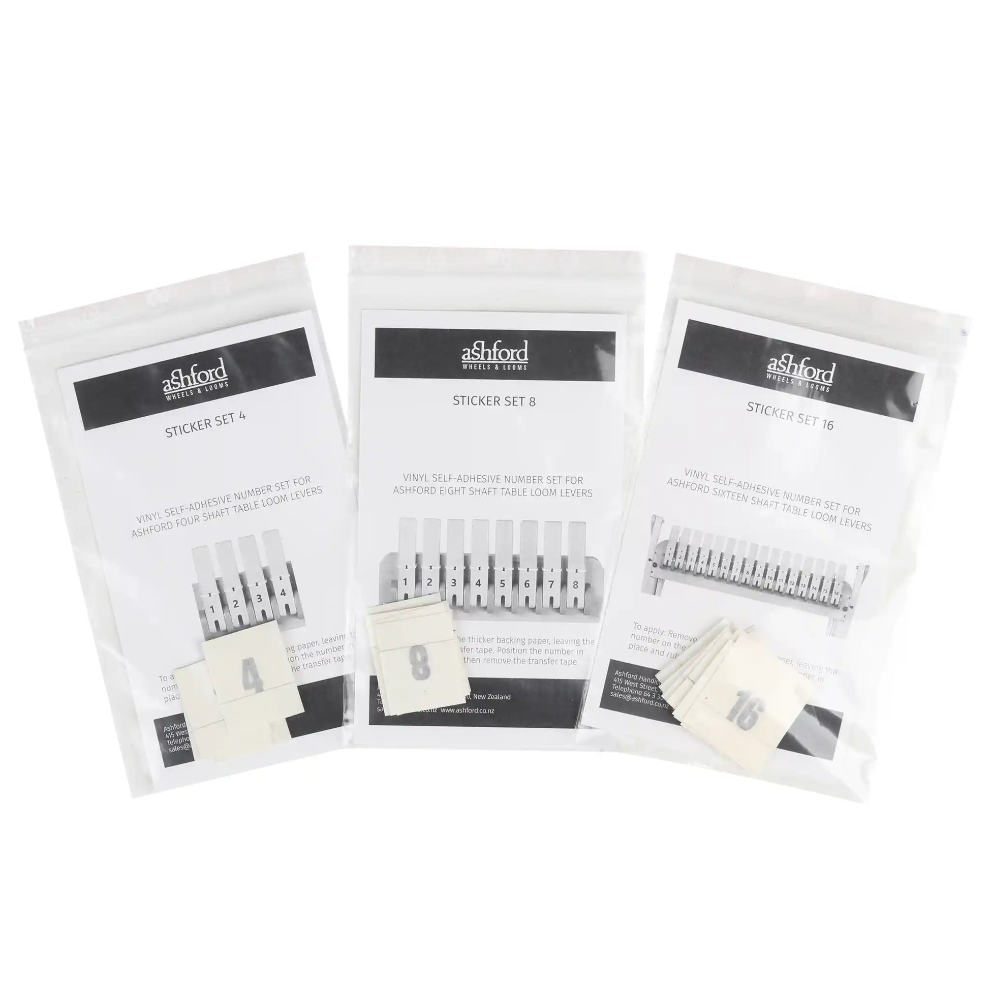 Ashford Weaving Lever Sticker Set
