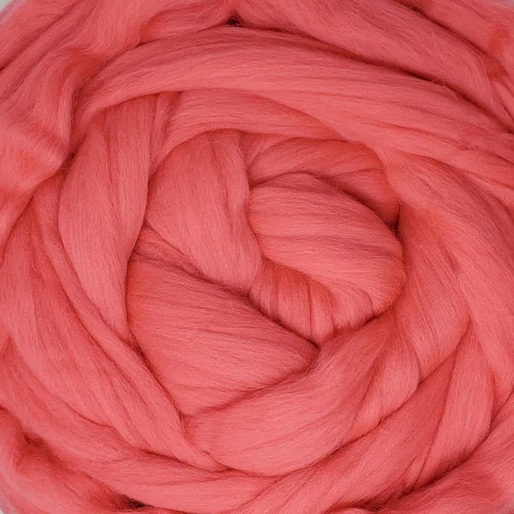 Ashland Bay Solid Colored Merino Wool Top - Watermelon - Paradise Fibers