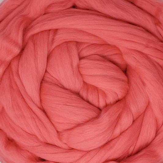 Ashland Bay Solid Colored Merino Wool Top - Watermelon - Paradise Fibers