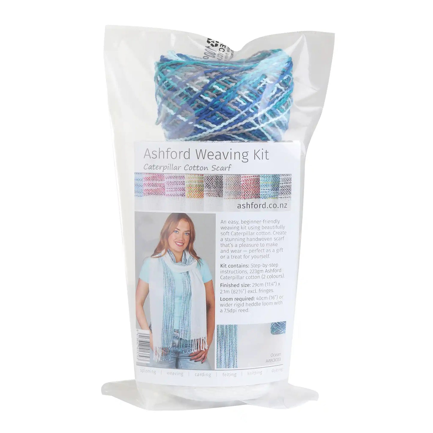 Ashford Caterpillar Cotton Weaving Kit - Ocean