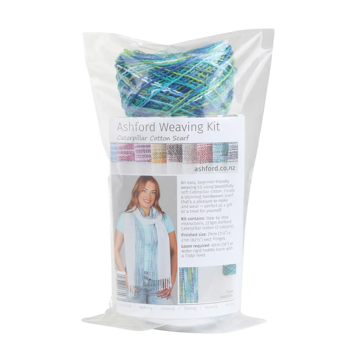 Ashford Caterpillar Cotton Weaving Kit - Paua