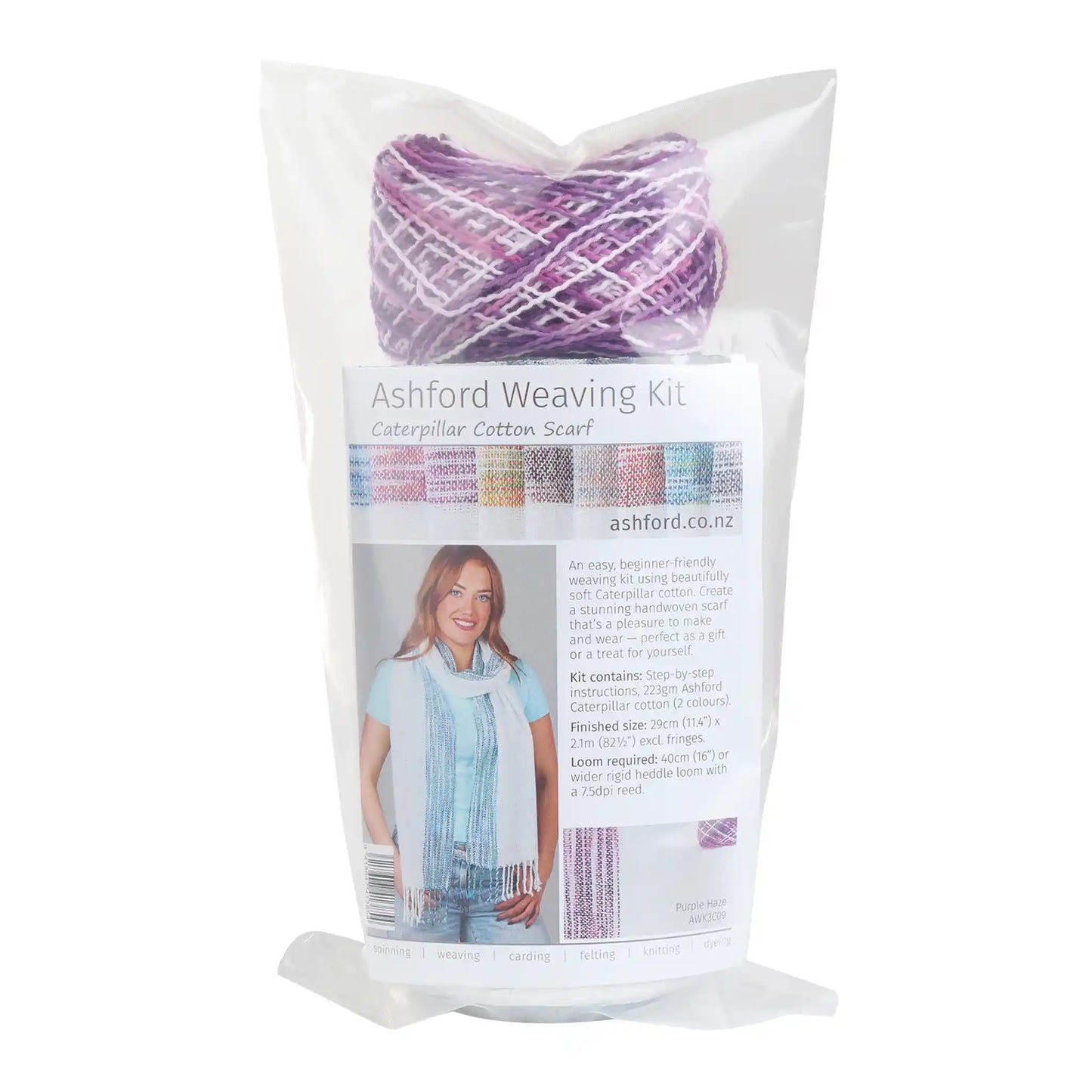 Ashford Caterpillar Cotton Weaving Kit - Purple Haze