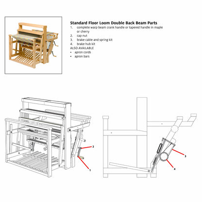 Schacht Brake Cable & Spring Kit for Standard Floor Loom Double Back Beam