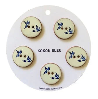 KOKON BLEU Pottery Buttons Bird
