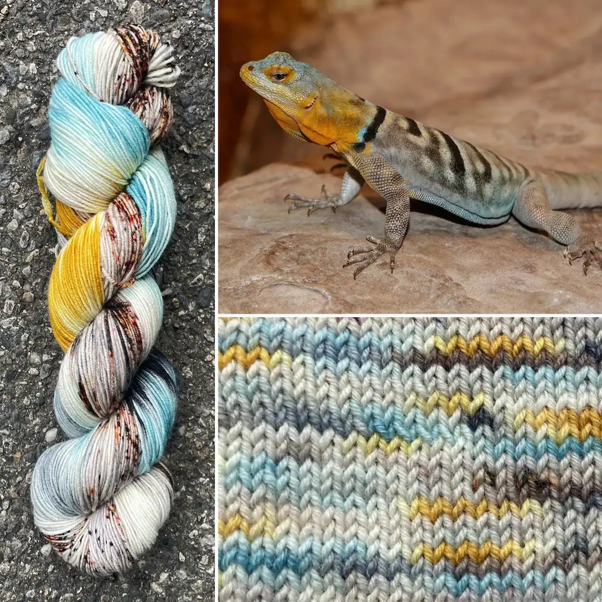 Blue Rock Lizard - Merino/Nylon Alder Fingering Yarn - Round Mountain Fibers