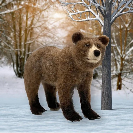 Bruno the Bear Needle Felting Kit - Paradise Fibers