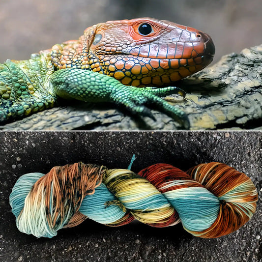 Caiman Lizard - Merino/Nylon Alder Fingering Yarn - Round Mountain Fibers