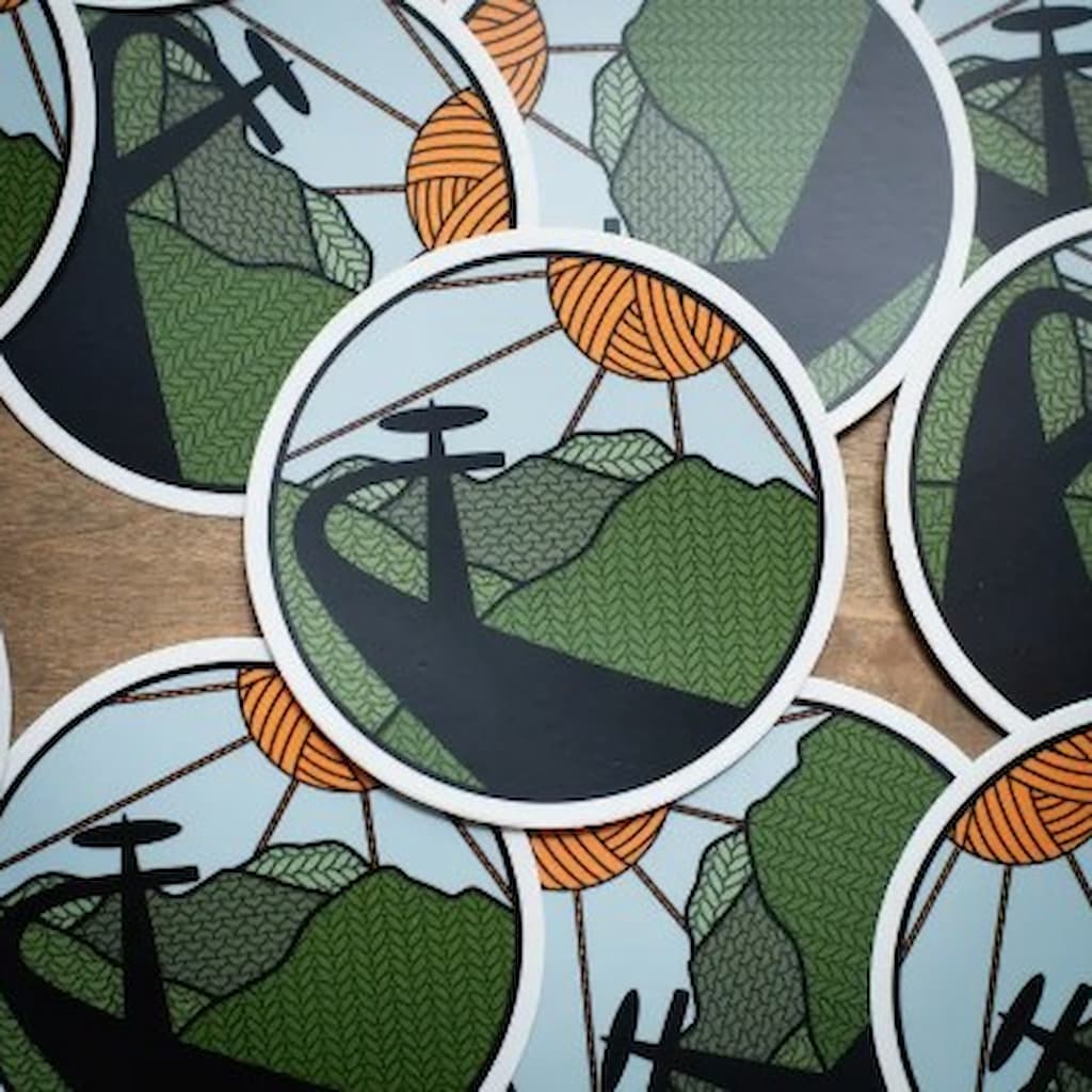 Camp Stitchwood | Great Smoky Mountains Knitional Park Knitting Sticker - Paradise Fibers