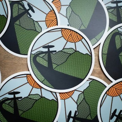 Camp Stitchwood | Great Smoky Mountains Knitional Park Knitting Sticker - Paradise Fibers