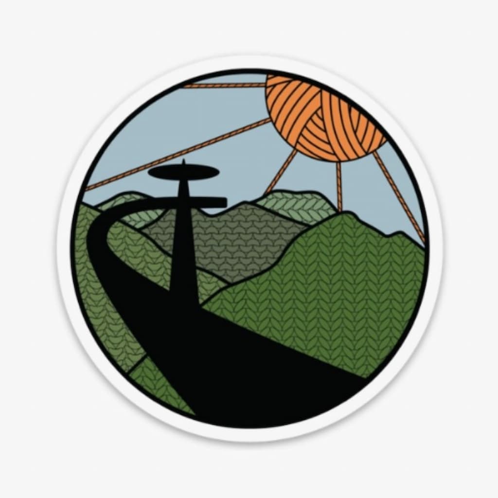 Camp Stitchwood | Great Smoky Mountains Knitional Park Knitting Sticker - Paradise Fibers