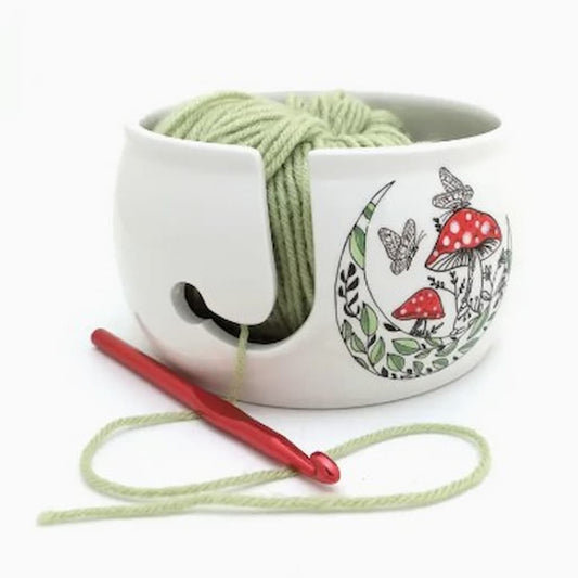 Ceramic Yarn Bowl Moon and Mushroom - Paradise Fibers