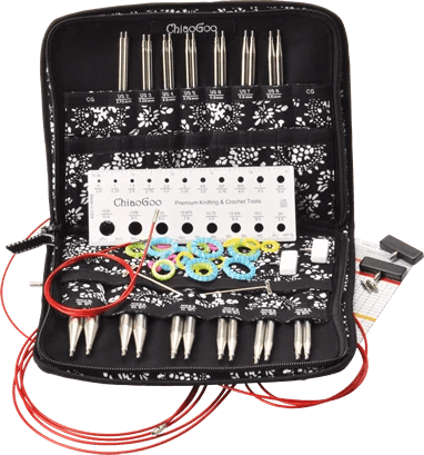 ChiaoGoo TWIST Red Lace Complete Interchangeable Knitting Needle Tip Set 4" - Paradise Fibers